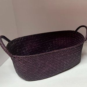 Set of 2 Unique Purple Woven Storage Bin Baskets